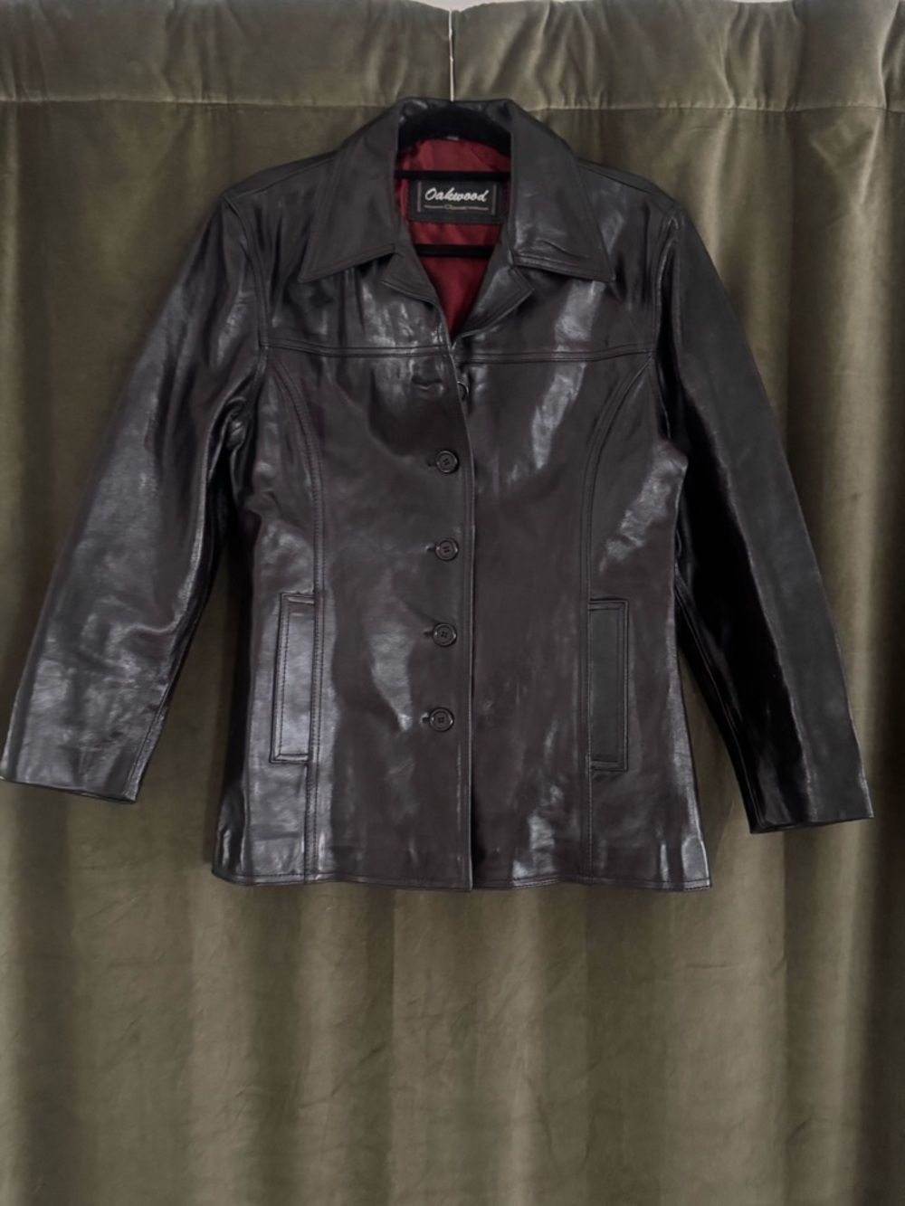 Vintage Oakwood Classic Black Leather Coat | Women’s Medium | Y2K | 90s Vintage